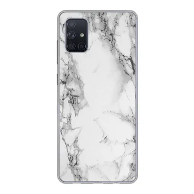 Produktbild von MuchoWow® Handyhülle Schutzhülle Hülle für Samsung Galaxy A71 Marmor - Stein - Weiß - Grau - Schwarz - Marmoroptik Silikon Softcase Handy Hülle - Kartenbesitzer
