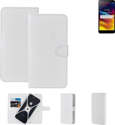 Produktbild von K-S-Trade Handy Hülle Schutz Hülle kompatibel mit Doogee X100 Cover Case Bookstyle Bumper weiß 1x