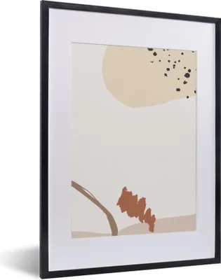 Produktbild von MuchoWow® Gerahmtes Poster Sommer - Abstrakt - Weiß 30x40 cm - Poster mit Schwarzem Bilderrahmen Wandposter Rahmen Foto Bilder - Wandposter Schlafzimmer