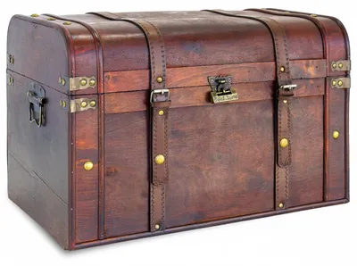 Image de Coffre en bois 50 x 30 x 32 cm - Boîte de rangement avec serrure - Coffre décoratif - Style vintage - Poignée en métal - Parfait pour les bijoux
