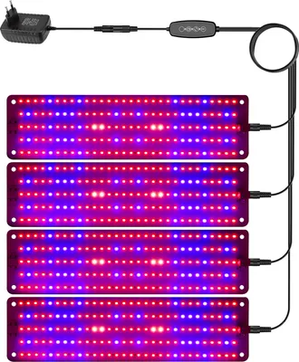 Obrázek produktu pro Rostlinná lampa LED plné spektrum rostlinné světlo pro zakládání semen 600 LED rostlinné světlo rostoucí světlo pro pokojové rostliny s časovačem 3/6/12H