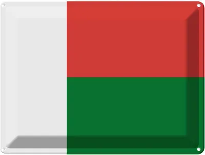Produktbild von vianmo Blechschild 30x40 cm Madagaskars Madagascar Flagge Fahne Wappen