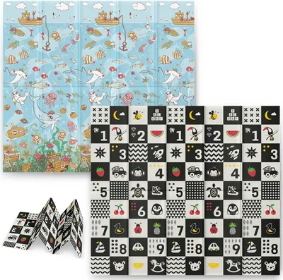 Produktbild von Faltbare Schaumstoffmatte 200 x 180 x 1 cm Nukido NK-340 Ozeanzahlen