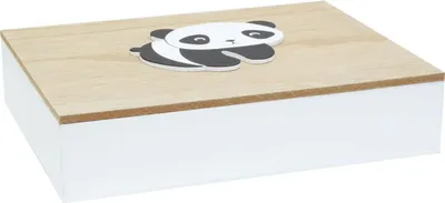 Image de Boîte à photos en bois Deknudt Panda 16,2 x 21,2 x 5 cm