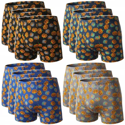 Obrázek produktu pro 12 ks pánských boxerek s halloweenským motivem, velikost 2XL