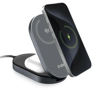 Immagine prodotto di SBS Base Ricarica Wireless Pieghevole 2‑In‑1 Qi2.2 35W