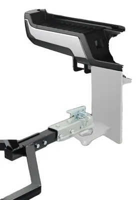 Image de Attelage de remorque, construction en acier durable, compatibilité polyvalente, argent