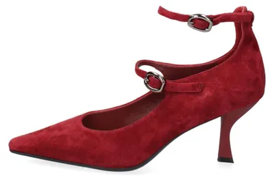 Imagen del producto de Zapatos de tacón para mujer, fabricados en cuero genuino, estilo Mary Jane, color negro