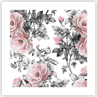 Produktbild von Poster - Poster ohne Rahmen - Blumen Blätter Pflanze Rose - 40x40 cm - Wand Bild - Wanddeko - Wandbilder - Kunstposter - Wandposter - Bilder - Kunstdruck - Wanddekoration - Wandbild - P2XAC40x40-2952
