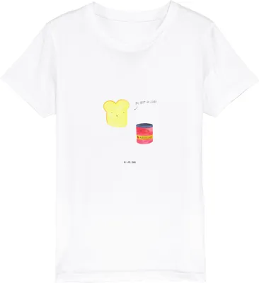 Produktbild von Mr. & Mrs. Panda Kleinkinder T-Shirt Toast Marmelade 12-14 Jahre (152/164) - Weiß - Geschenk, Süß, Baumwoll Kinder, Dreamteam, Bio, Brot, Toastbrot, Kindershirt, Teenager