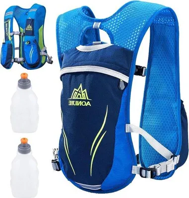Produktbild von Famanu Laufweste 55 L - Leichter Hydrationsrucksack für Outdoor, Trail, Marathon - Blau