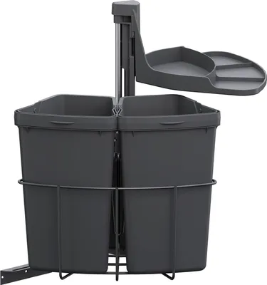 Produktbild von Vauth-Sagel VS ENVI Center Einbaumülleimer, Abfallsammler ausschwenkbar, 2-fach 2x 9 Liter Behälter für Korpusbreite 400mm