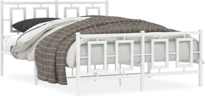 Obrázok produktu pre vidaXL Posteľný rošt s čelom a nohami kovový biely 135x190 cm