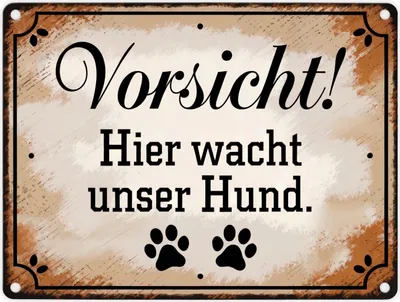 Produktbild von Vorsicht Hier wacht unser Hund Metallschild in 15x20 cm