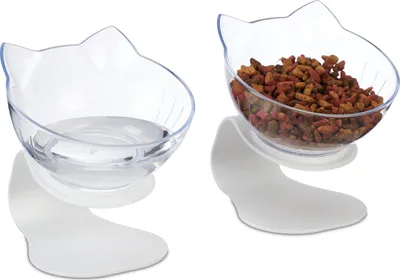Produktbild von relaxdays Erhöhter Katzennapf 2er Set