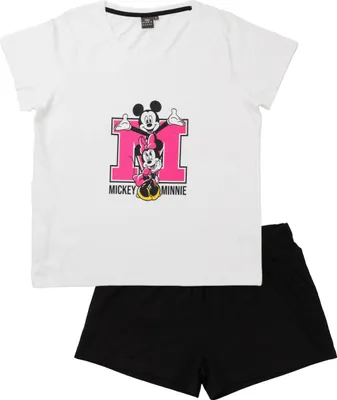 Produktbild von Disney Minnie Mouse Pyjama Set für Damen – Schlafanzug mit Kurzarm Shirt & Shorts XL