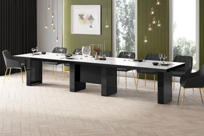 Produktbild von Design Esstisch Tisch HLA-111 Hochglanz XXL ausziehbar 160 bis 400 cm