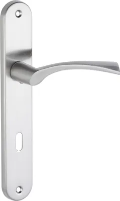 Zdjęcie produktu dla Klamka NOA Kuchinox Satyna na szyldzie długim 222mm KLUCZ 72mm do drzwi wewnętrznych aluminiowa ekonomiczna elegancja
