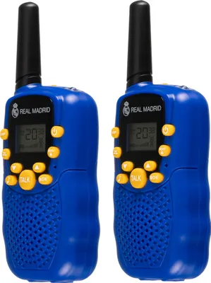 Produktbild von Real Madrid Walkie-Talkies Kinder 6 km Reichweite 8 Kanäle VOX-Modus Taschenlampe Gürtelclip