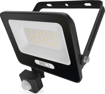 LED reflektor GLARO s pohybovým čidlem, 30 W, černý, IP54, 3000 lm, neutrální bílá