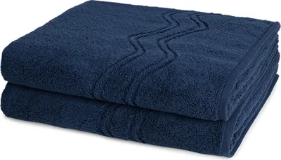Produktbild von Ross Cashmere feeling 2 X Duschtuch im Set Walkfrottee aus Baumwolle 520 g/m², Weich saugstark mit Aufhänger Kordel, Wellenmuster und gewebte Bordüre elegant