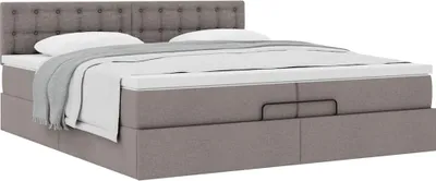 Immagine prodotto di Maison Exclusive - Letto ottomano con materasso taupe 200x200 cm tessuto