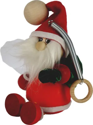 Produktbild von Holzspielzeug Weihnachtsmann mit Feder, Weihnachtsdekoration für Kinder