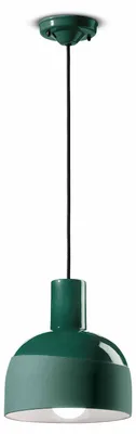 Image de Ferroluce Caxixi Lampe à suspendre Ø 22,5cm Vert Rond