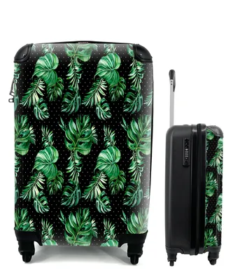 Produktbild von MuchoWow® Koffer Handgepäck Trolley Rollkoffer Kleine Reisekoffer mit 4 Rollen - Blumen - Blätter - Monstera - Cabin Size < 55x40x23 cm & 55x40x20 cm - Fotokoffer - Kabinenkoffer - Boardgepäck - Reise-Box - Reisekoffer - Reisegepäck - Koffer mit Bild - Trolley für Kinder
