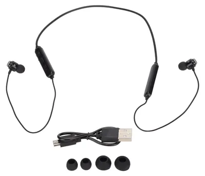 Produktbild von Bluetooth-Kopfhörer, kabelloses Halsband-Headset, Sportkopfhörer mit Geräuschunterdrückung, Ohrstöpsel mit Mikrofon, schwarz