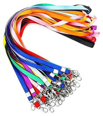 Schlüsselbänder 36 Stück, 12 Farben, 45 cm, mit Metallclip