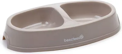 Produktbild von Beeztees Doppelnapf Katze Kunststoff beige 2 x 0,15l