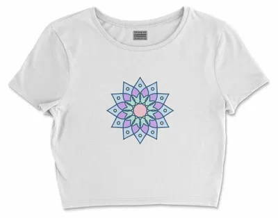 Immagine prodotto di Bona Basics, T-shirt crop basic stampato, donna, 100% cotone, bianco, casual