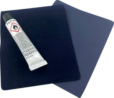 Produktbild von Reparatur Spezial-Flickzeug blau für Velour Luftbett Matratzen 2x Flicken 1x Kleber