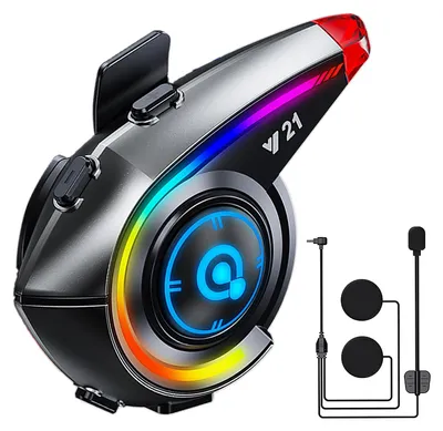 Bluetooth-Headset BT 5.4 Motorradhelm mit Rauschunterdrückung, schwarz