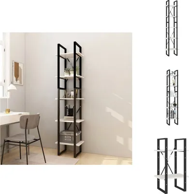 Produktbild von vidaXL Bücherregal 5 Fächer Weiß 40x30x175 cm Massivholz Kiefer -  Bücherregale & Bücherschränke