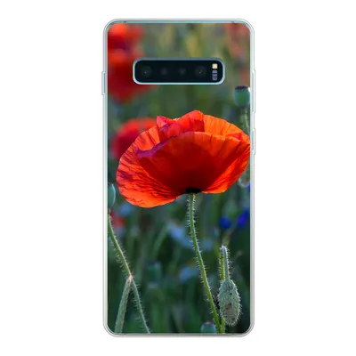 Produktbild von MuchoWow® Handyhülle Schutzhülle Hülle für Samsung Galaxy S10 Plus Bunte Mohnblumen in den Niederlanden Silikon Softcase Handy Hülle - Schutzhülle