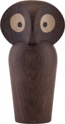 Produktbild von ARCHITECTMADE Holzfigur OWL small Eule Holzeule klein Eiche dunkel 12 cm 465
