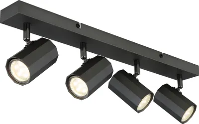 Immagine prodotto di Plafoniera soggiorno plafoniera alluminio faretto soffitto 4 luci grigio 57918-4