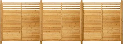 Produktbild von HOME DELUXE - Holzzaun SOMA - Fichtenholz, 3x Element + 4x Pfosten - Breite: ca. 590 cm, inkl. Zubehör I Blickschutz Windschutz Sonnenschutz