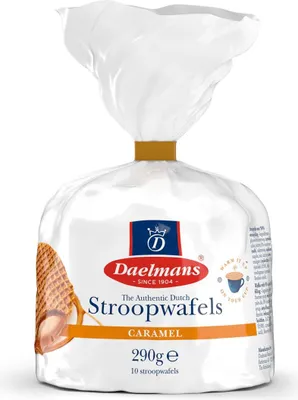 Produktbild von Daelmans Stroopwafels Karamell-Waffeln, 8er Pack Clipbeutel, holländische Spezialität