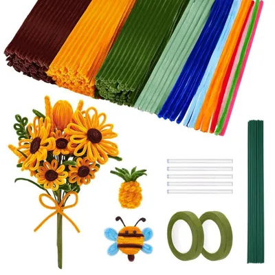Produktbild von Bastelset Pfeifenreiniger 300 Stück für Blumen DIY Heimdeko Geschenke Muttertag Abschlussfeier