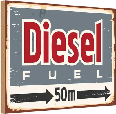 Produktbild von vianmo Holzschild 20x30 cm Diesel fuel 50 m Straßenschild
