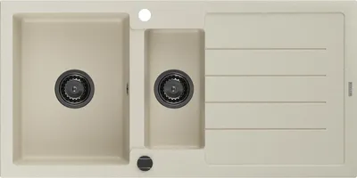 Immagine prodotto di Mexen Andres lavello in granito 1,5 vasca con scolapiatti 1000 x 500 mm, beige, sifone nero - 6515101510-69-B