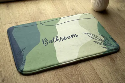 Produktbild von Badteppich Saugfähige - Badezimmer Teppich - Rutschfester Badvorleger Badematte - 75x45 cm - Pastellfarbenes Grün