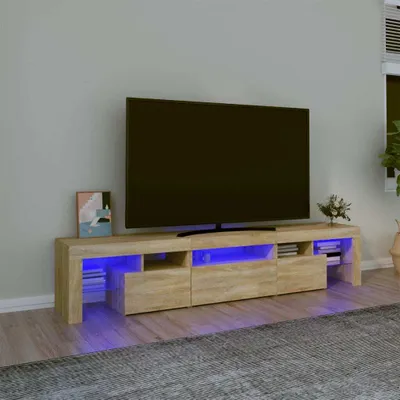 Obrázok produktu pre Maison Exclusive – TV skrinka s LED osvetlením, dub Sonoma, 200 x 36,5 x 40 cm