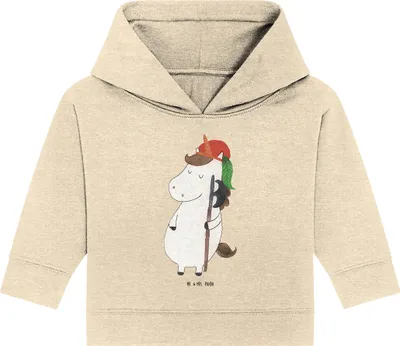 Produktbild von Mr. & Mrs. Panda Organic Baby Hoodie Einhorn Junge 12. - 18. Monat - Natural Raw - Geschenk, Einhörner, Mittelalter, Kapuzensweatshirt, Bube, Unicorn, Kapuzenshirt