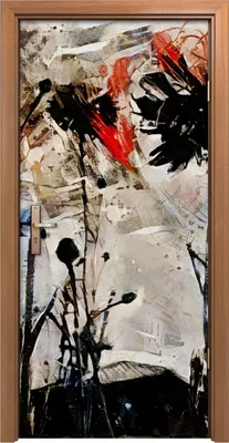 Produktbild von Türposter 90x200 cm Türaufkleber Türtapete Türfolie Klebefolie Blumenabstraktion modernen Kunst