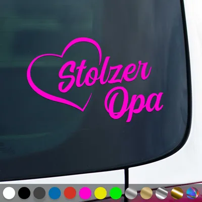 Produktbild von PantherPixel Stolzer Opa Aufkleber Großeltern Enkelkinder Sticker Auto Geschenkidee Farbe Neon-Pink