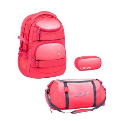 Produktbild von Wave Infinity Schulrucksack Set 3 tlg. "Ombre Coral Paradise"